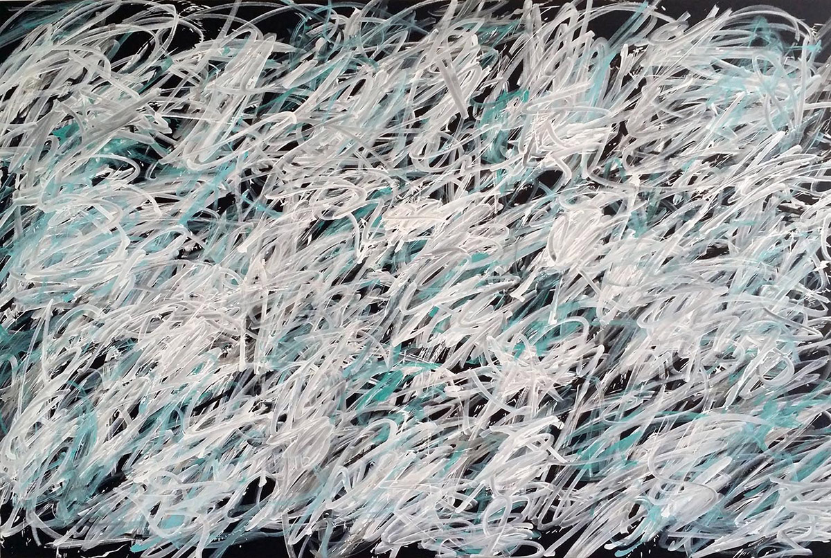 _website_Tangle 03_white and blue acryl on black canvas_120x180cm_1500